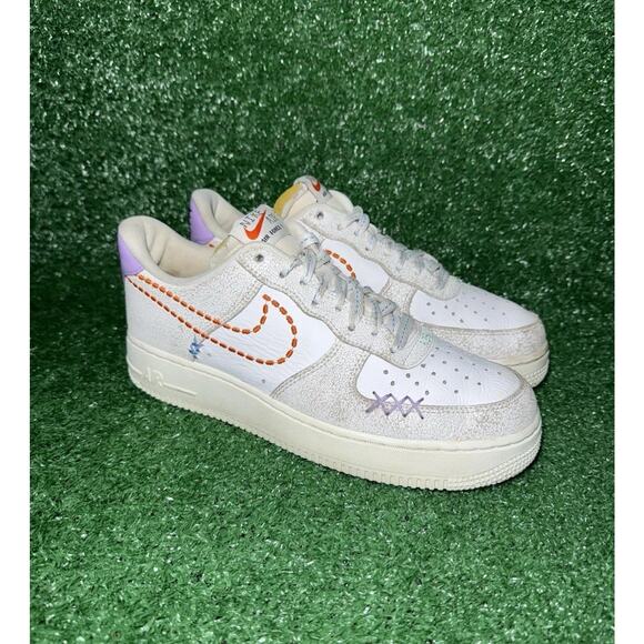 Nike Air Force 1 ‘Nike 101’ Women’s Size 9 White Leather Casual Shoes DX2348-100 - Picture 1 of 9